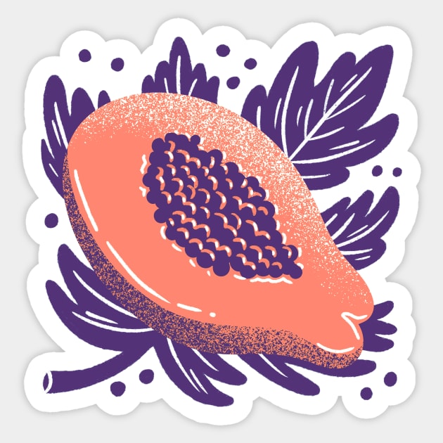 Papaya Sticker by JordanKay